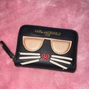Karl Lagerfeld Black Wallet with Cat Face